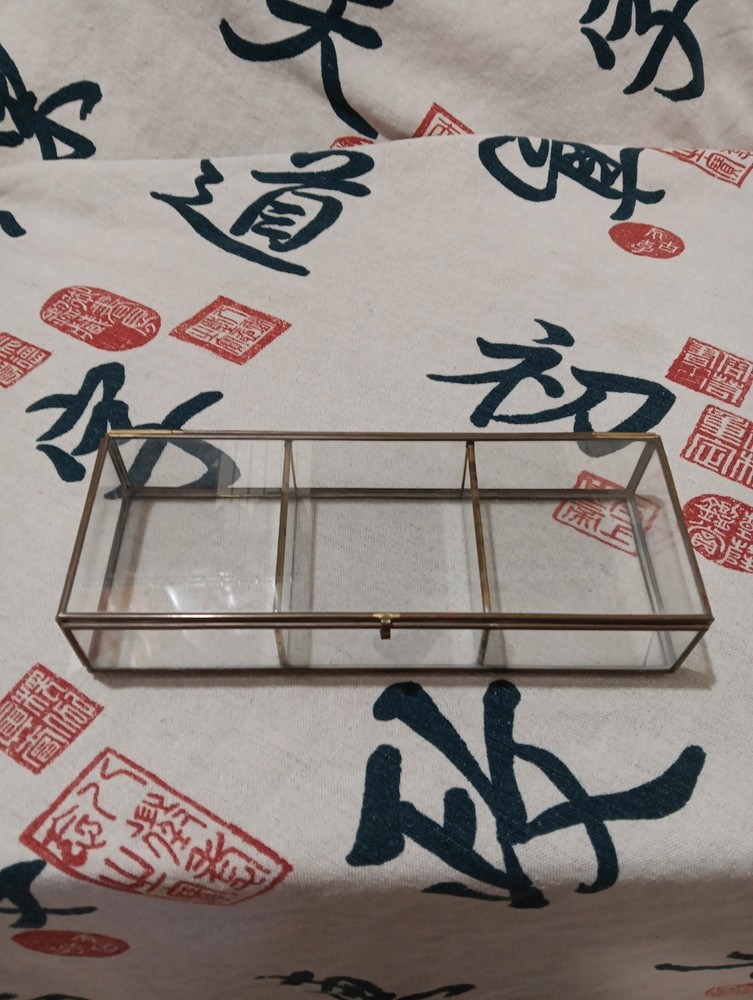 Brass and Beveled Glass Curios Display Cabinet