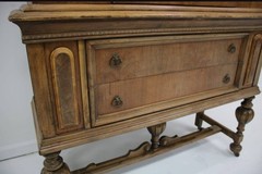 Antique Jacobean China Cabinet Reaser Furniture Buffet Hutch Bookcase c1920s