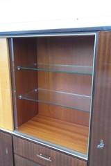 Mid Century Modern Two Tone China Display Storage Cabinet Cupboard 5681