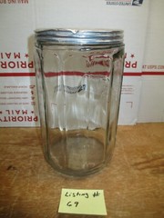 HOOSIER CABINET ORIGINAL COFFEE SPICE JAR GLASS LOT # 69