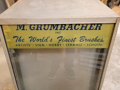 Vintage Industrial / Commercial Fixture Paintbrush Point of Sale Cabinet Art