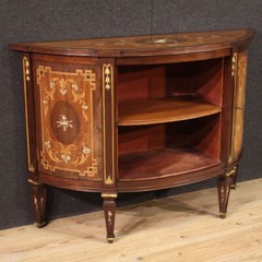 Half moon sideboard antique style Louis XVI furniture inlaid wood 20th century