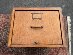 Antique Oak Wood File Cabinet Drawer Arts & Crafts Mission 27x17x13 44lbs