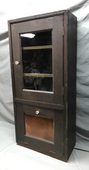 VTG Oak Double Door Bookcase Doctors Medicine Cabinet 20×43 Old 1502-25B