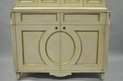 Decca French Neoclassical Louis XVI Style Cream & Gold Bar Cabinet Buffet (B)