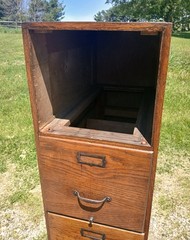 Antique Oak Four Drawer File Cabinet 1920s Lot 2