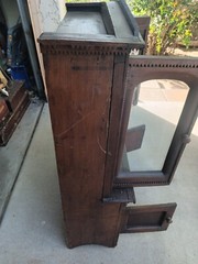 Antique Tramp Art Wooden Apothecary Cabinet c.1910 Folk Art 37″X23″X10″