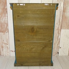 Primitive American Country Display Cupboard Cabinet Blue Paint Wall or FreeStand