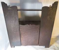 ANTIQUE ENGLISH HAND CARVED HANGING WOODEN WALL SHELF MEDICINE CABINET