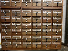 Library Card Catalogue Cabinet Large 72 drawer 1960s Antique Vintage Rare