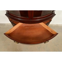 Drexel Georgian Mahogany Bow Front Corner Cabinet, 1950s