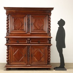 Antique Cupboard Walnut Double Top Provence XVIII Century