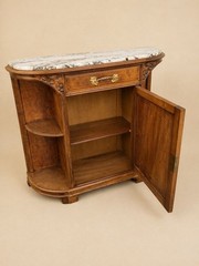 Exceptional French Art Deco walnut marble cabinet