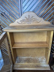 Antique Wood Wall Trinket Shelf/ Medicine Cabinet / Small Display Cabinet