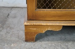 Vintage French Country Farmhouse Pine Chicken Wire Bookcase Curio Cabinet 33″
