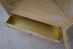 72830: Pair French Style Gold Wash Corner China Cabinets