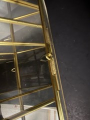 vintage brass and glass mirror curio cabinet