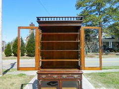 Tiger Oak Step-back China Cabinet~Bookcase~Display Cabinet circa 1890