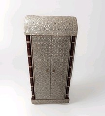 Hand Made Mother Of Pearl Mosaic Inlaid 5 Shelf Cabinet – Unique Inlay – OOAK