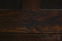 73379: STICKLEY Roycroft Mission Oak Leaded Glass Cabinet