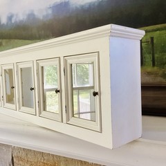 Vtg Exposures 5 Door Wall Cabinet Shelf White Made In Italy Miniatures Display