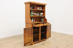 Farmhouse Antique Carved Pine Cupboard or Display Cabinet #55760