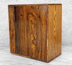 Antique Traditional Oak Doctor’s Apothecary Glass Front Cabinet