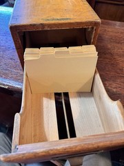 Shaw Walker Oak Antique File card drawer, single drawer 14″ 3″x5″card