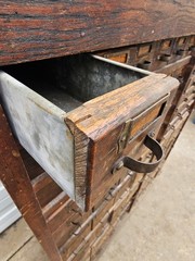 Large Apothecary Cabinet ~ Antique 88 Wood Drawers ~ Industrial Tool ~ Parts Box