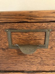 Antique Globe Oak 2 Drawer Library Card Catalog Index File Cabinet