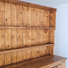Antique English Pine Kitchen Dresser Welsh Cupboard Hutch Cabinet Victorian
