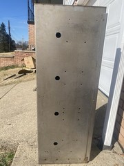 Vintage Retro Industrial Silver Metal Hanging Cabinet by Eagle Machinery Co