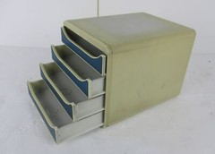 Vintage Hard Plastic Space Age Chest of Drawers Storage Unit Filing Cabinet Aust