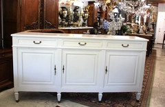 French Antique Louis XVI Painted White Sideboard / Buffet