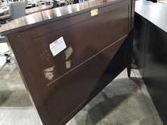 TROSBY Handmade English 48x19x37h Large Inlaid Demilune Cabinet Ex Vintage Cond