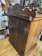 Antique 19th c Wooden Canmode Chamber Cabinet Primitive Walnut Potty Cupboard