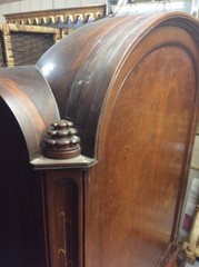 Vintage 1930’s Art Deco Burled Walnut Inlayed and Carved China Cabinet