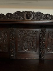 19th Century Hand Carved Museum Grade Oak Sideboard / Buffet