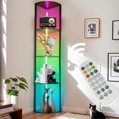 5 Tiers LED Corner Shelf ,65″ Stand Floor Lamps for 11.81 x 15.55 x 65 inches
