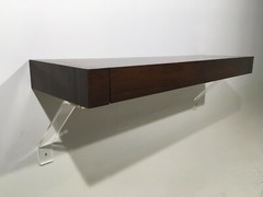 Founders Modern Floating Wall Shelf Lucite Braces 60’s Mid Century Probber Era