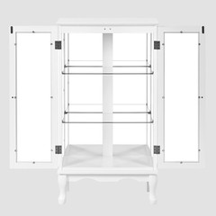 Curio Cabinet Lighted Curio Display Cabinet White (E26 light bulb not included)