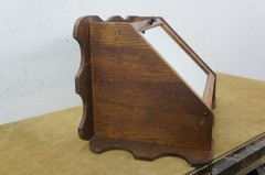 Antique Quartersawn Oak Mirrored Corner Medicine Cabinet Cupboard 20″