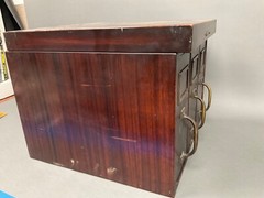 Antique Utility 3 Drawers Card File Cabinet Metal Wood Grain Allsteel Co.