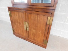 Henredon Scene One Campaign Style Light 2 Pc Curio Cabinet 82″h X 32″w “A”