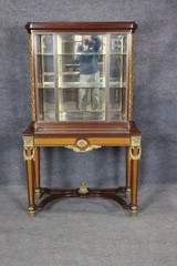 Bronze Mounted French Louis XVI Style Vitrine Display Cabinet