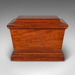 Large Antique Sarcophagus Cellarette, English, Mahogany, Wine Cooler, Regency
