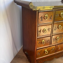 Vintage Korean Apothecary Cabinet With 11 Drawer Asian Herb Jewellery Storage