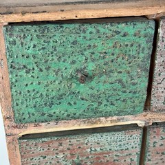 Americana Primitive Antique Apothecary Cabinet/Chest With Distressed Multi Color