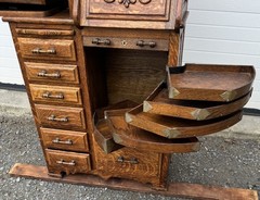 ANTIQUE HARVARD CO. OAK DENTAL CABINET