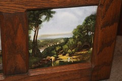 Vintage W Germany Oak Cabinet with Italian Tiles